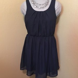BCX Navy Blue Chiffon Dress M